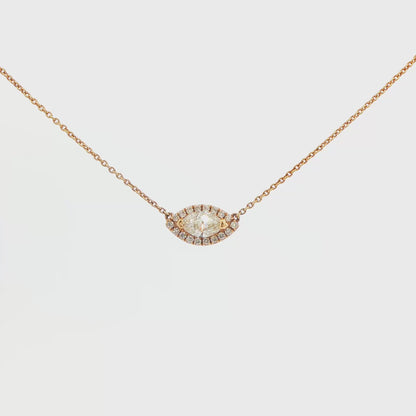 Marquise Diamond Halo Necklace