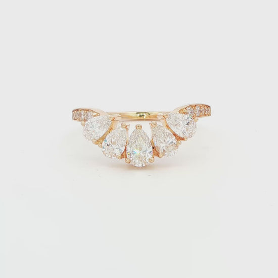 14K YG LG 0.96 CTW PEAR-SHAPE CONTOUR BAND 2