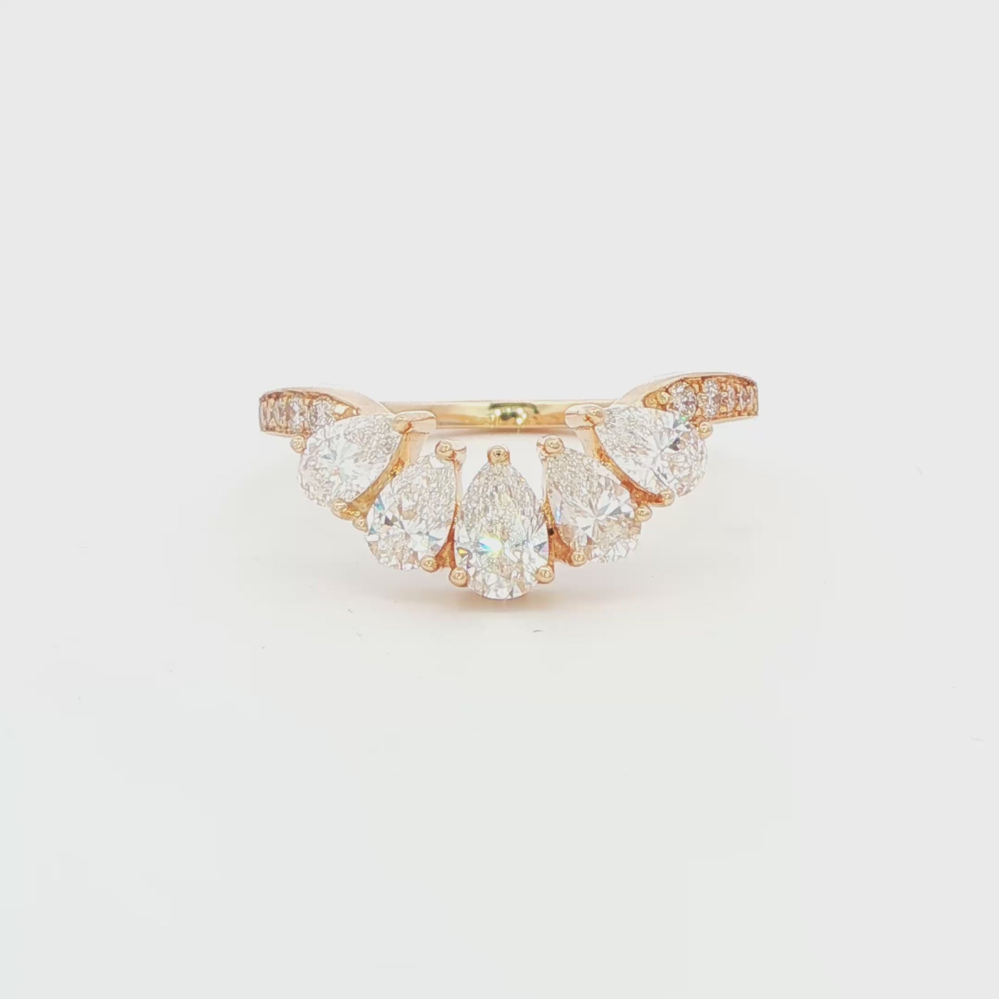 14K YG LG 0.96 CTW PEAR-SHAPE CONTOUR BAND 2