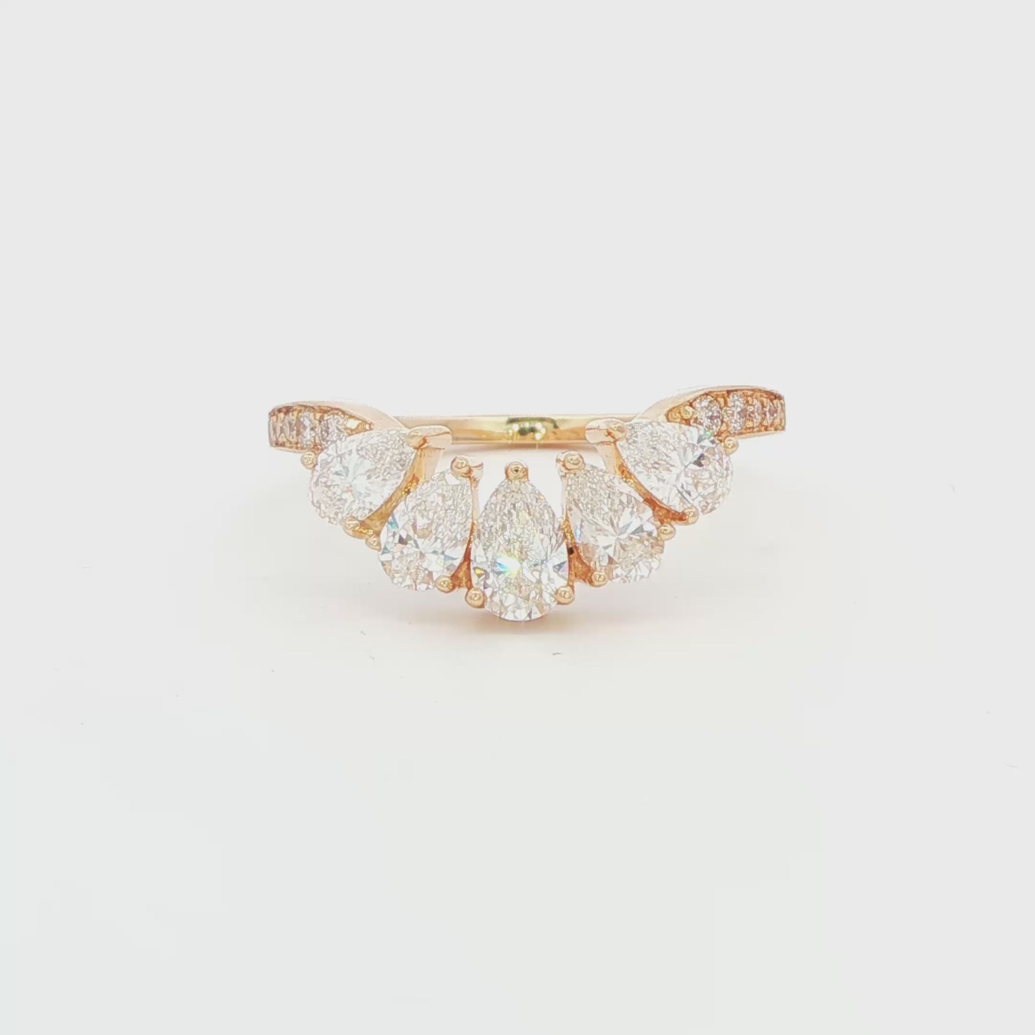 14K YG LG 0.96 CTW PEAR-SHAPE CONTOUR BAND 2