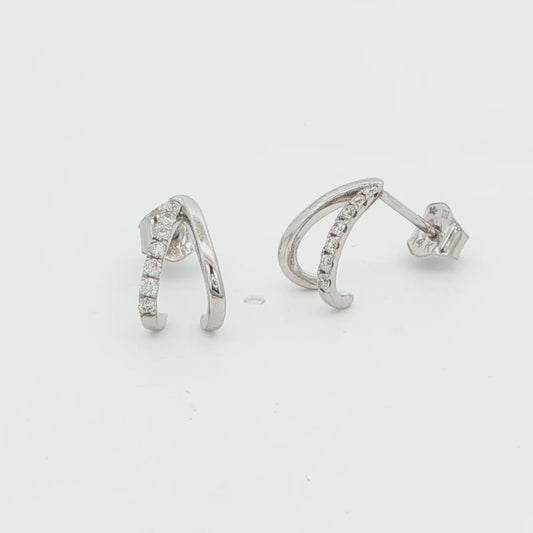 Diamond Split Hoop Earrings