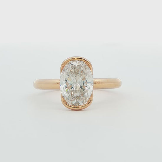 14K YG LG 2.11 OVAL F1 VS1 HALF BEZEL IGI-726567327