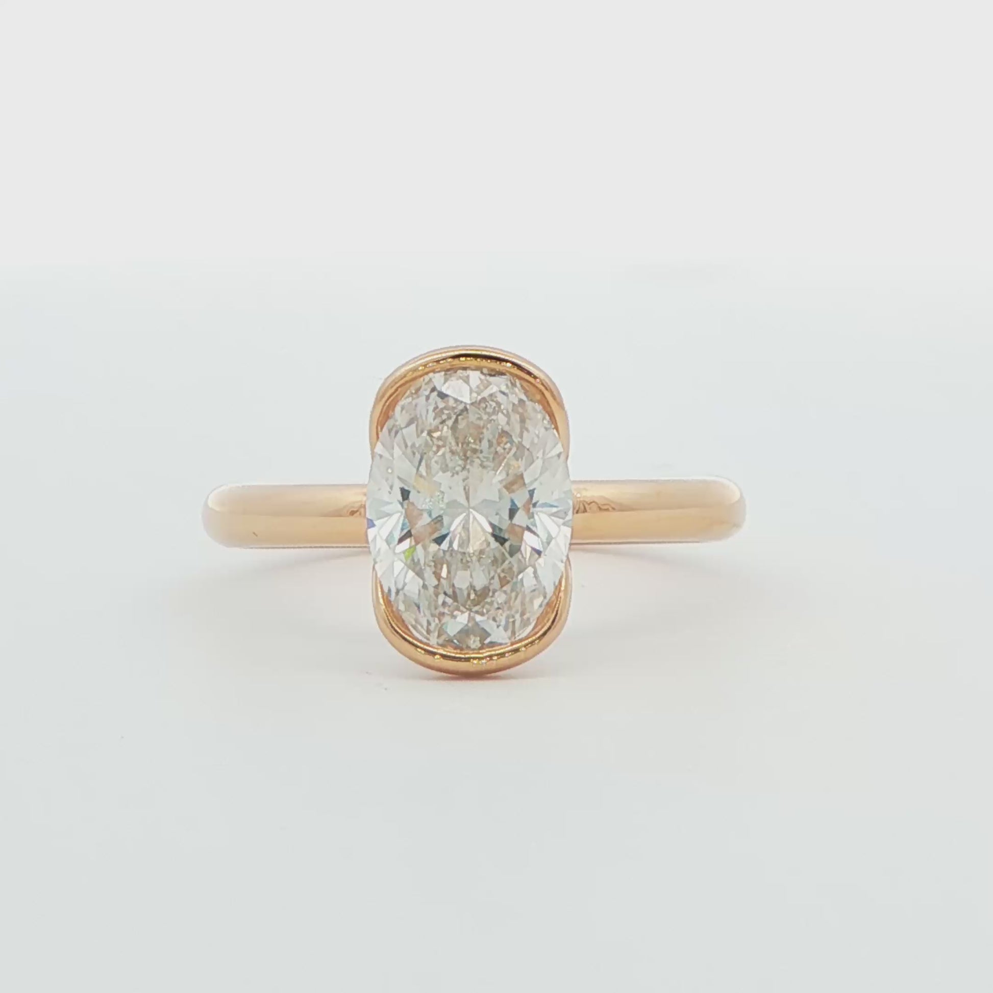 14K YG LG 2.11 OVAL F1 VS1 HALF BEZEL IGI-726567327