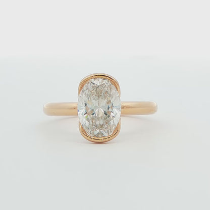 14K YG LG 2.11 OVAL F1 VS1 HALF BEZEL IGI-726567327