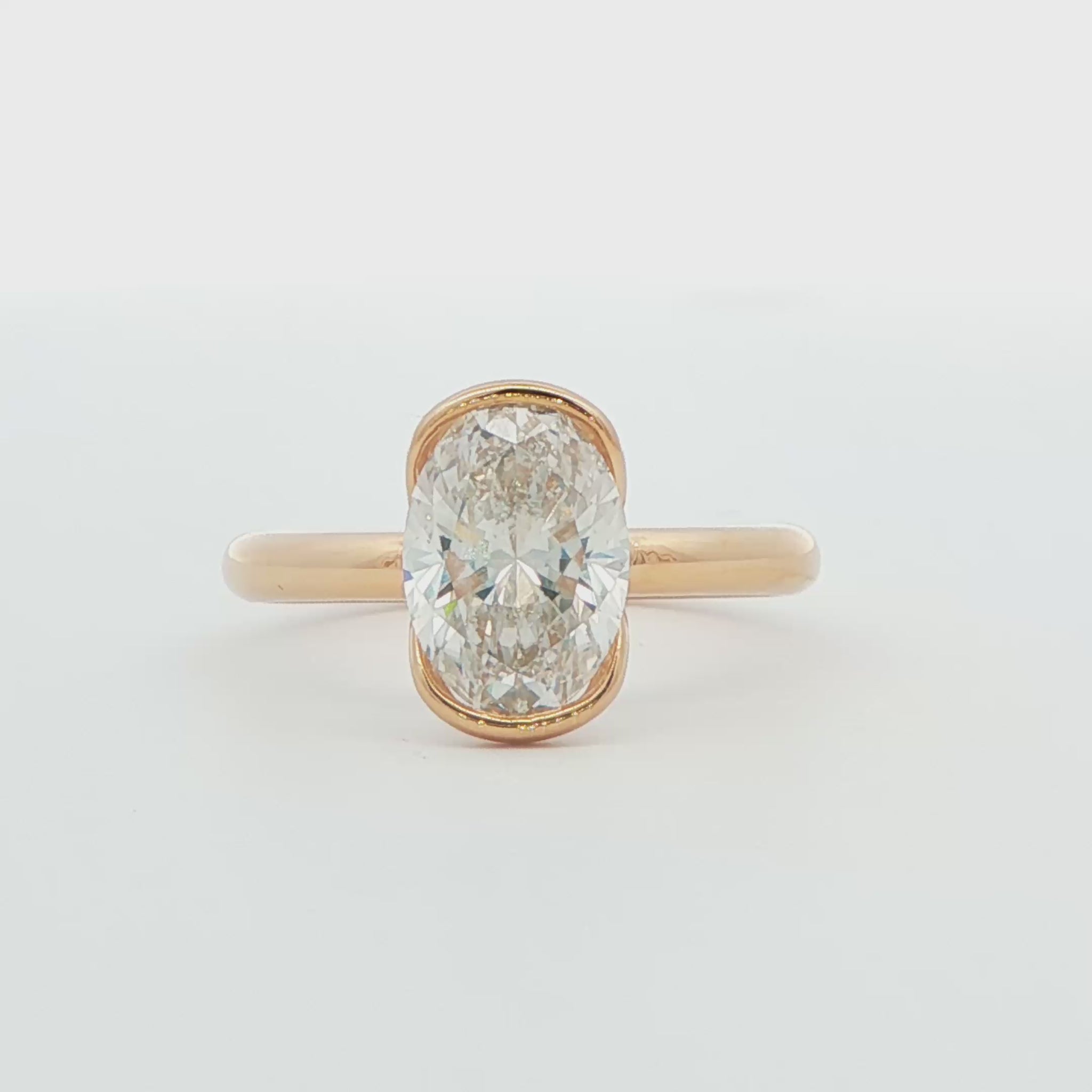 14K YG LG 2.11 OVAL F1 VS1 HALF BEZEL IGI-726567327