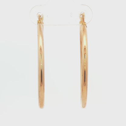 10K Yellow Gold Thin Hoop Earrings