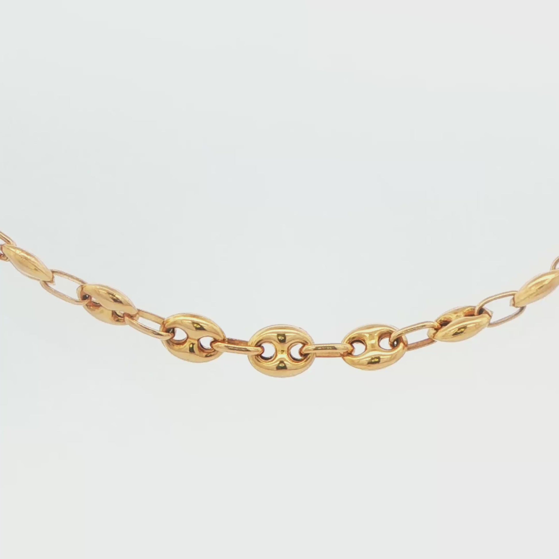 14K Yellow Gold Puffed Gucci Link Chain