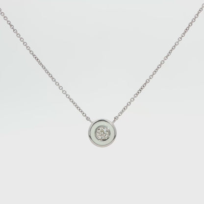 Diamond White Enamel Pendant Necklace