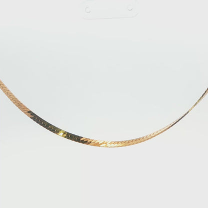 14K YG HERRINGBONE NECKLACE, 18.5\" 9.4G