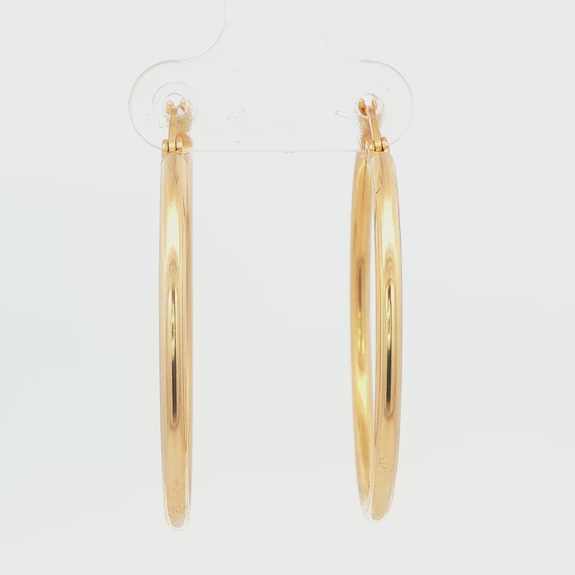 14K YG HIGH POLISH HOOP AT 2.5G