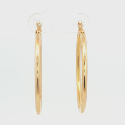 14K YG HIGH POLISH HOOP AT 2.5G