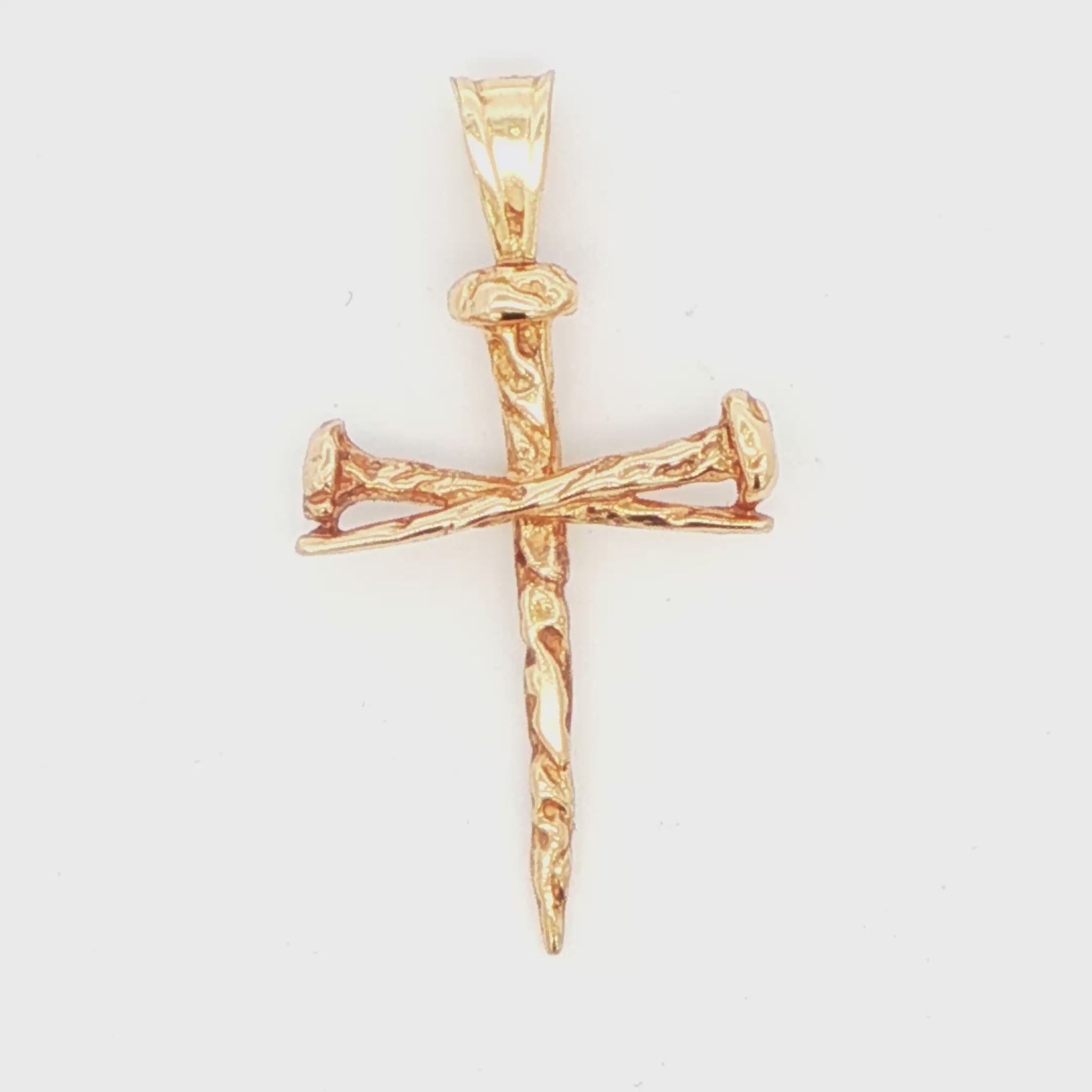 14K YG SOLID NAIL CROSS AT 3.9G