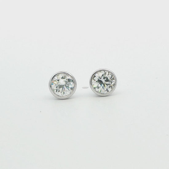 Round Lab-Grown Diamond Bezel Stud Earrings