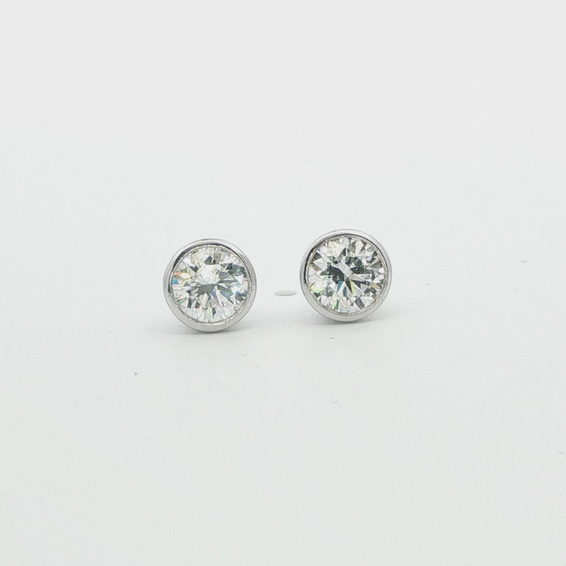 Round Lab-Grown Diamond Bezel Stud Earrings