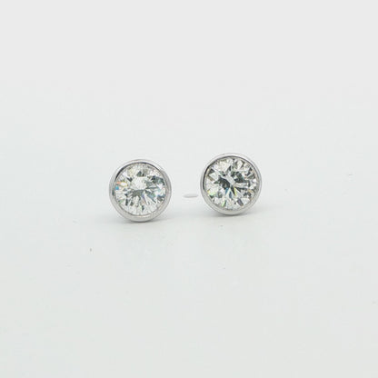 Round Lab-Grown Diamond Bezel Stud Earrings