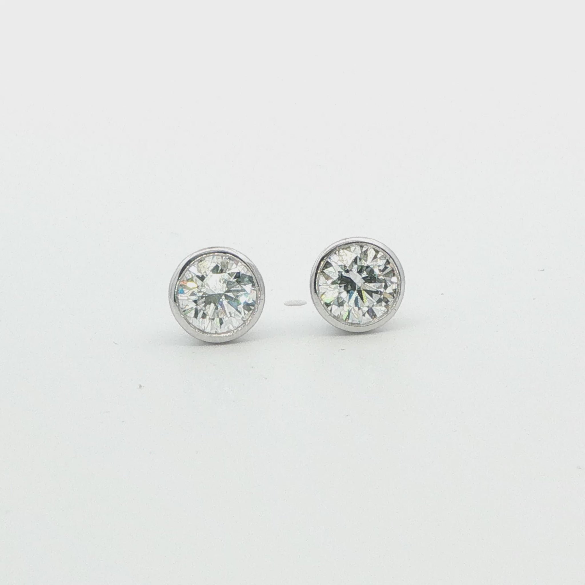 Round Lab-Grown Diamond Bezel Stud Earrings