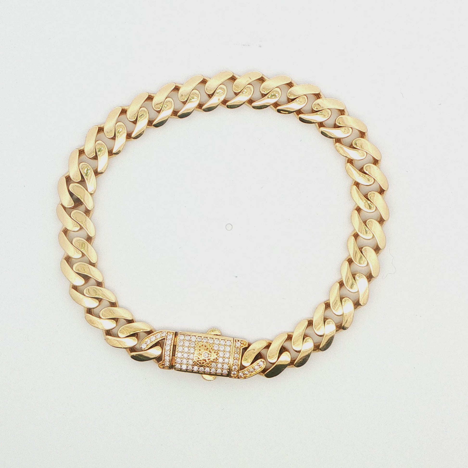 14K YG MONACI CUBAN LINK BRAC 8\" 15.5 G