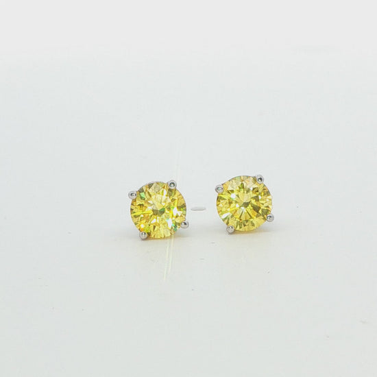 Lab-Grown Yellow Diamond Stud Earrings