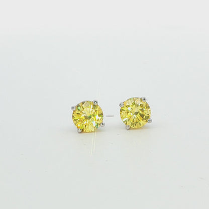 Lab-Grown Yellow Diamond Stud Earrings