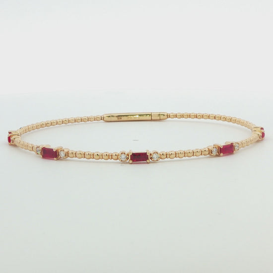 Ruby and Diamond Yellow Gold Bracelet