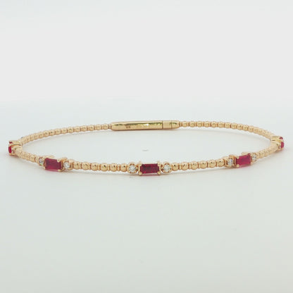 Ruby and Diamond Yellow Gold Bracelet