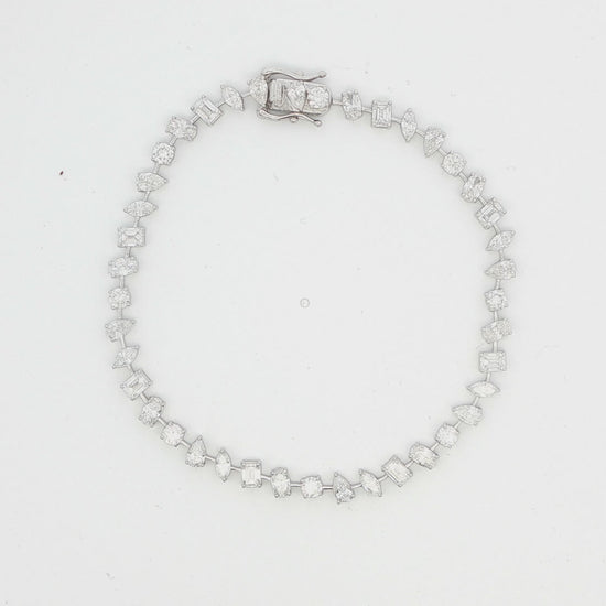 LGD 14K WG 7.84 CTW Multi Shape Diamond Tennis Bracelet