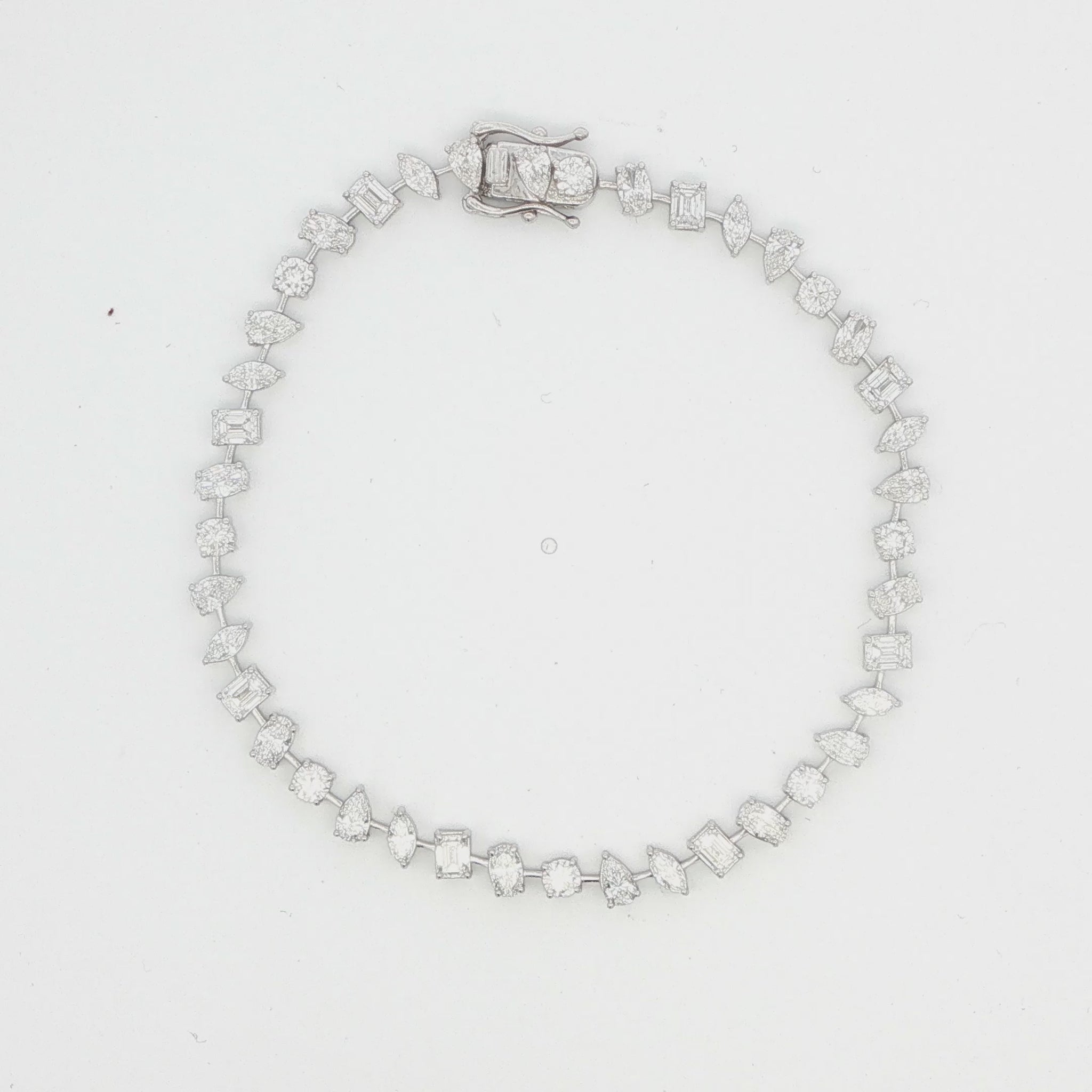 LGD 14K WG 7.84 CTW Multi Shape Diamond Tennis Bracelet