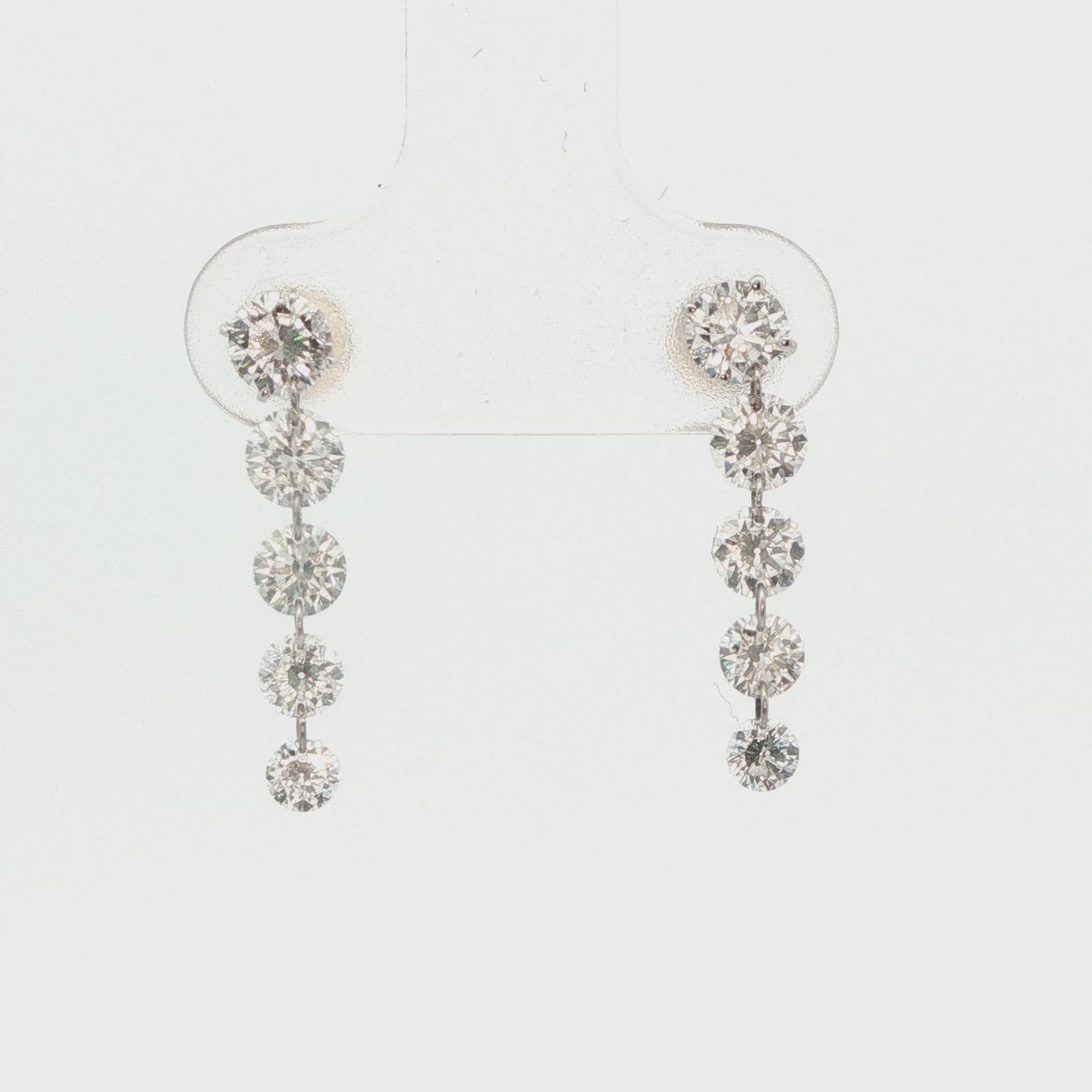 14K White Gold Lab-Grown Diamond Drop Earrings 