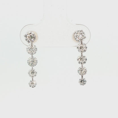 14K White Gold Lab-Grown Diamond Drop Earrings 
