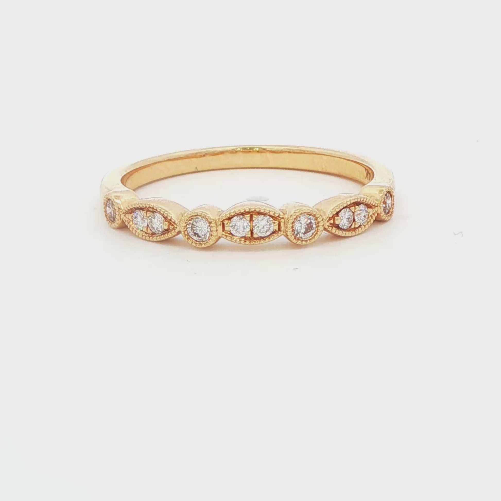Dainty Diamond Geometric Wedding Band
