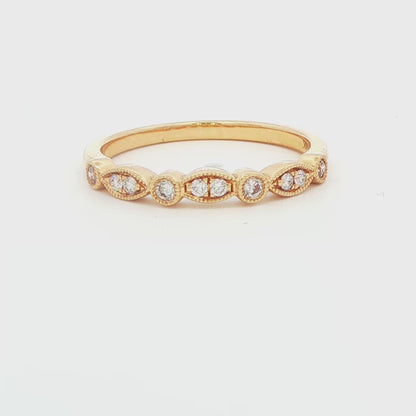 Dainty Diamond Geometric Wedding Band