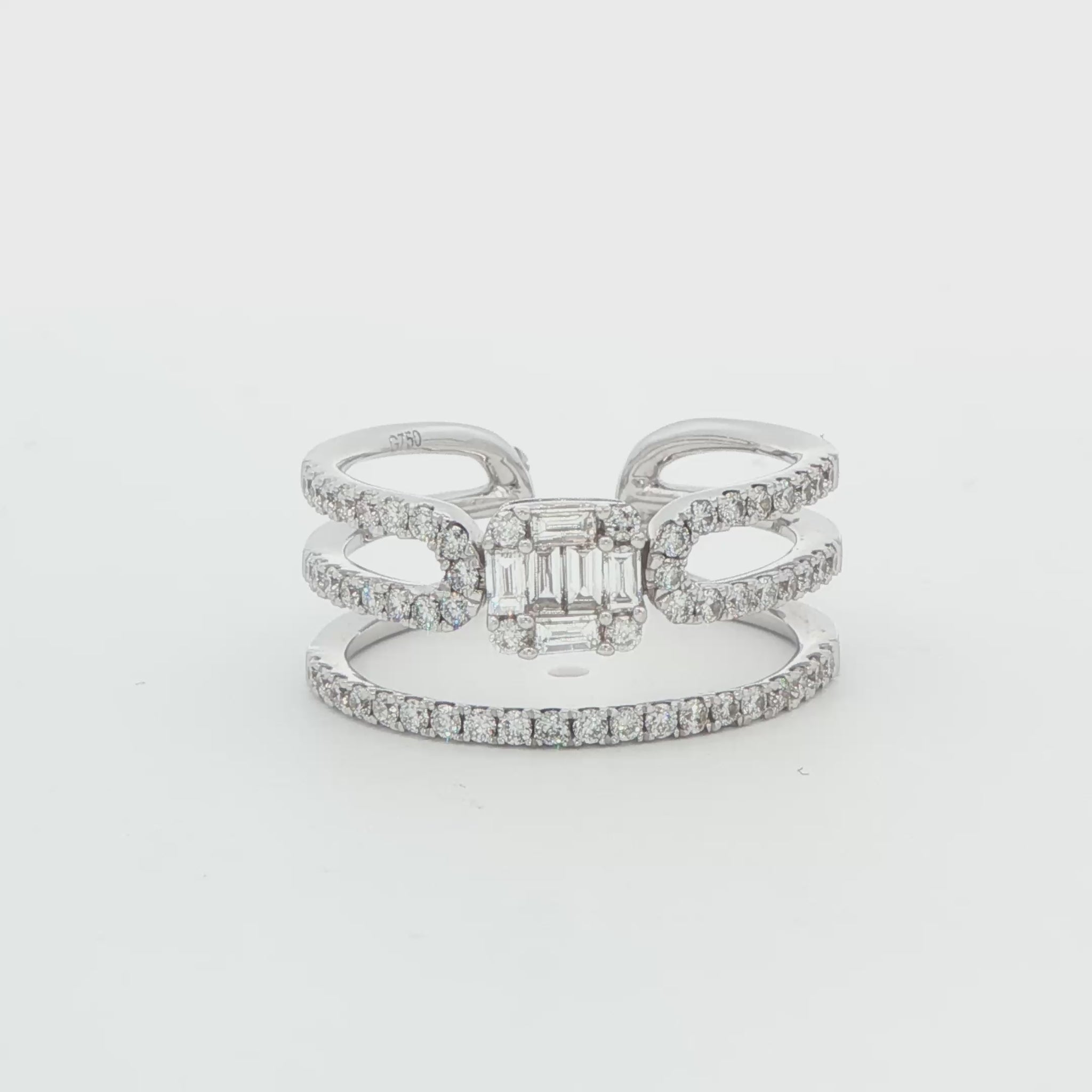 18 K. WG. DBL OPEN DIA FASH RNG. .65 TDW. BAG. 0.18 CTW