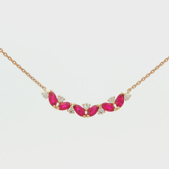 Ruby and Diamond Marquise Necklace