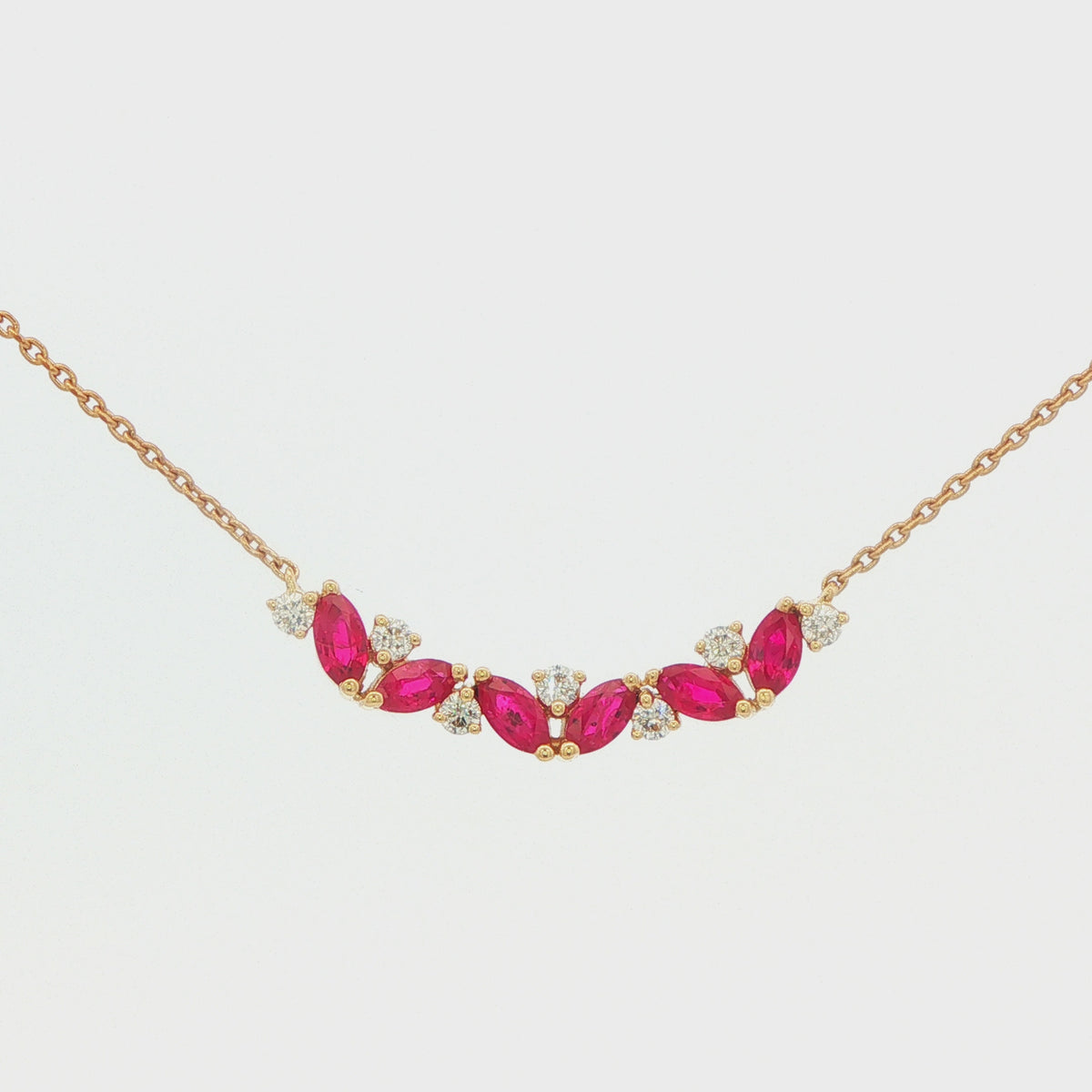 Ruby and Diamond Marquise Necklace