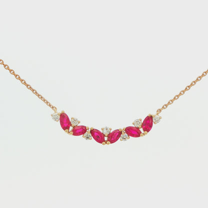 Ruby and Diamond Marquise Necklace