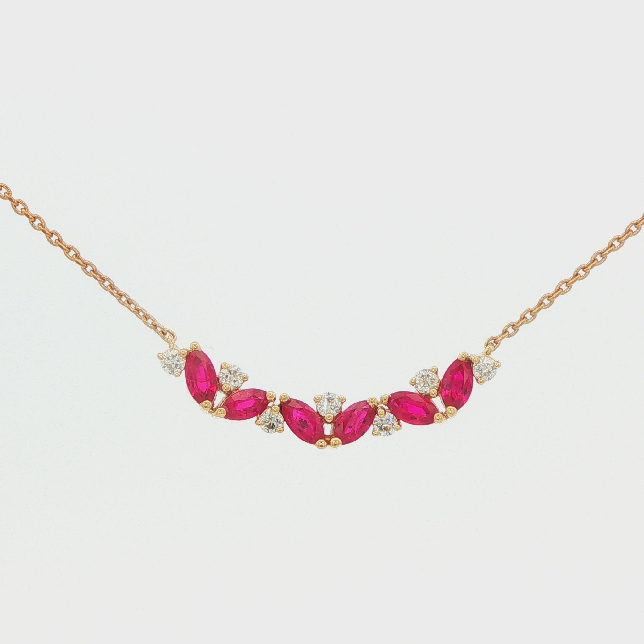Ruby and Diamond Marquise Necklace