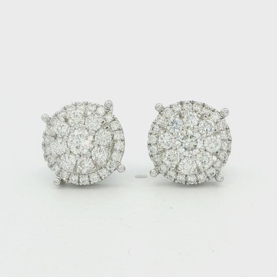 Double Halo Lab-Grown Diamond Stud Earrings 1