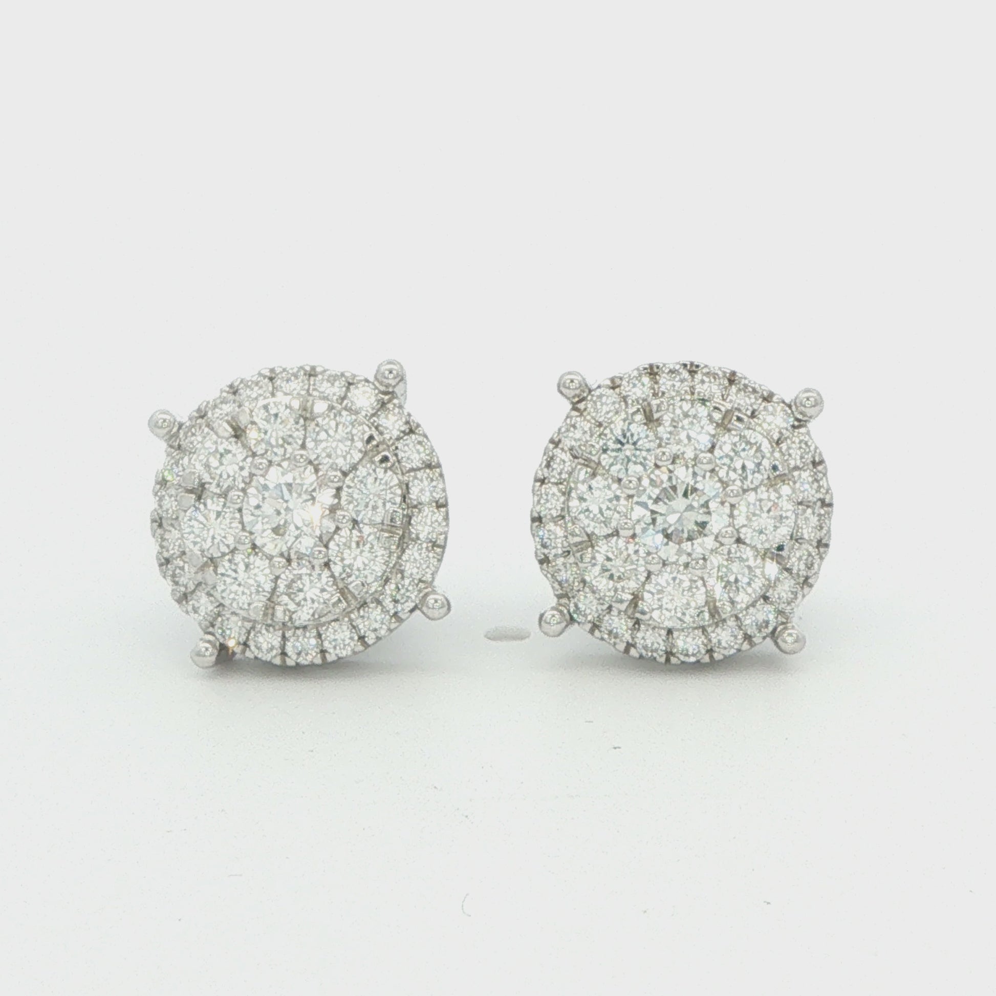 Double Halo Lab-Grown Diamond Stud Earrings 1