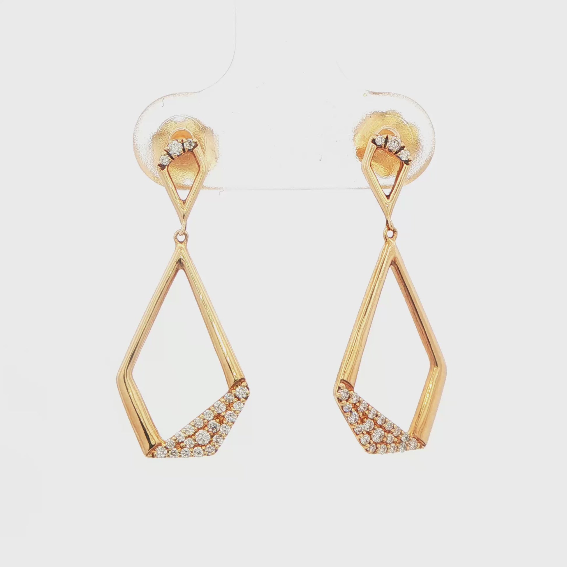 14K YG GEOME DIA DANG EAR AT 0.20 CTTW