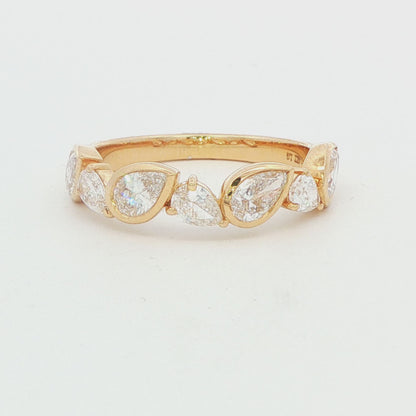 Pear-Shaped Lab-Grown Diamond Wedding Band