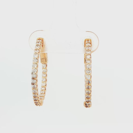 LG:14K YG 1CTTW LAB GROWN HOOPS 2