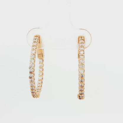 LG:14K YG 1CTTW LAB GROWN HOOPS 2