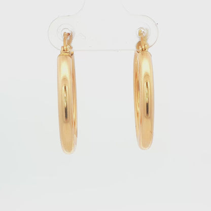 14K YG HIGH POLISH HOOP AT 1.9G
