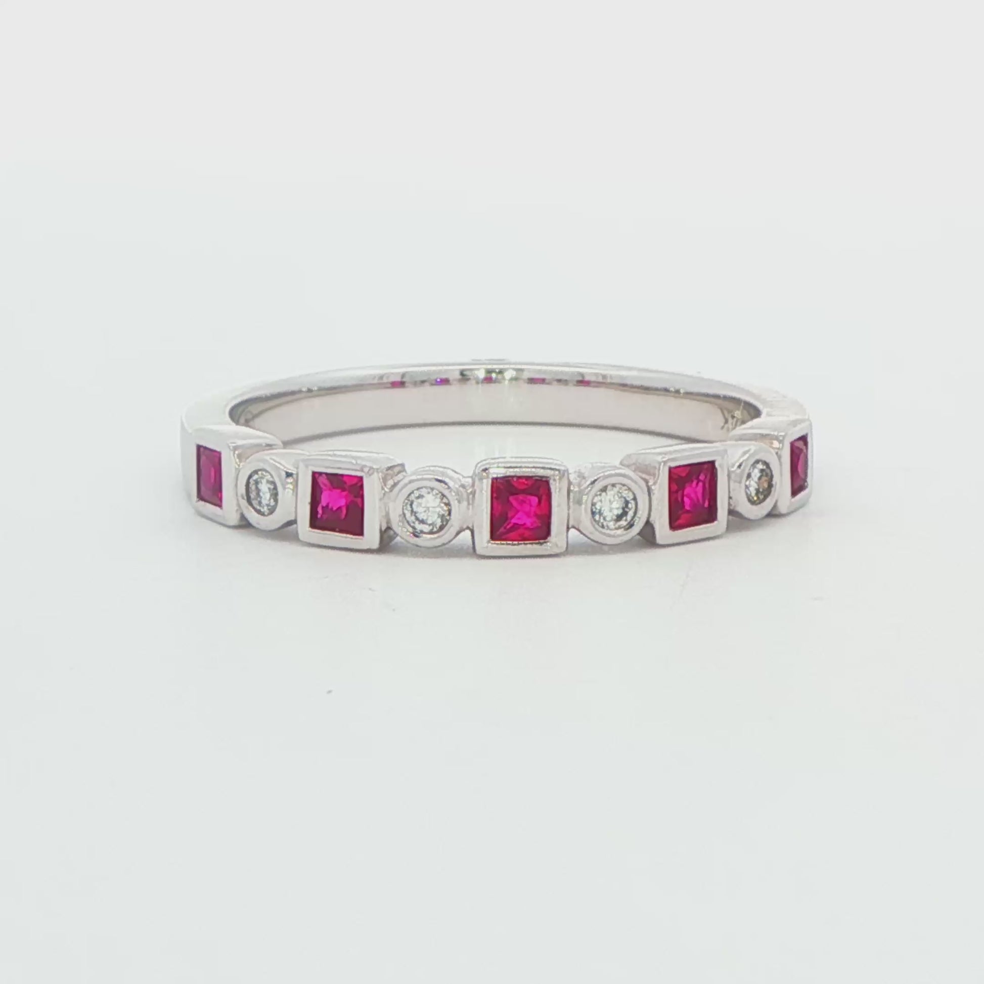 Ruby and Diamond Bezel Ring