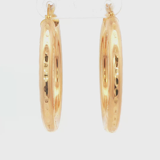Chunky Diamond-Cut Hoop Earrings