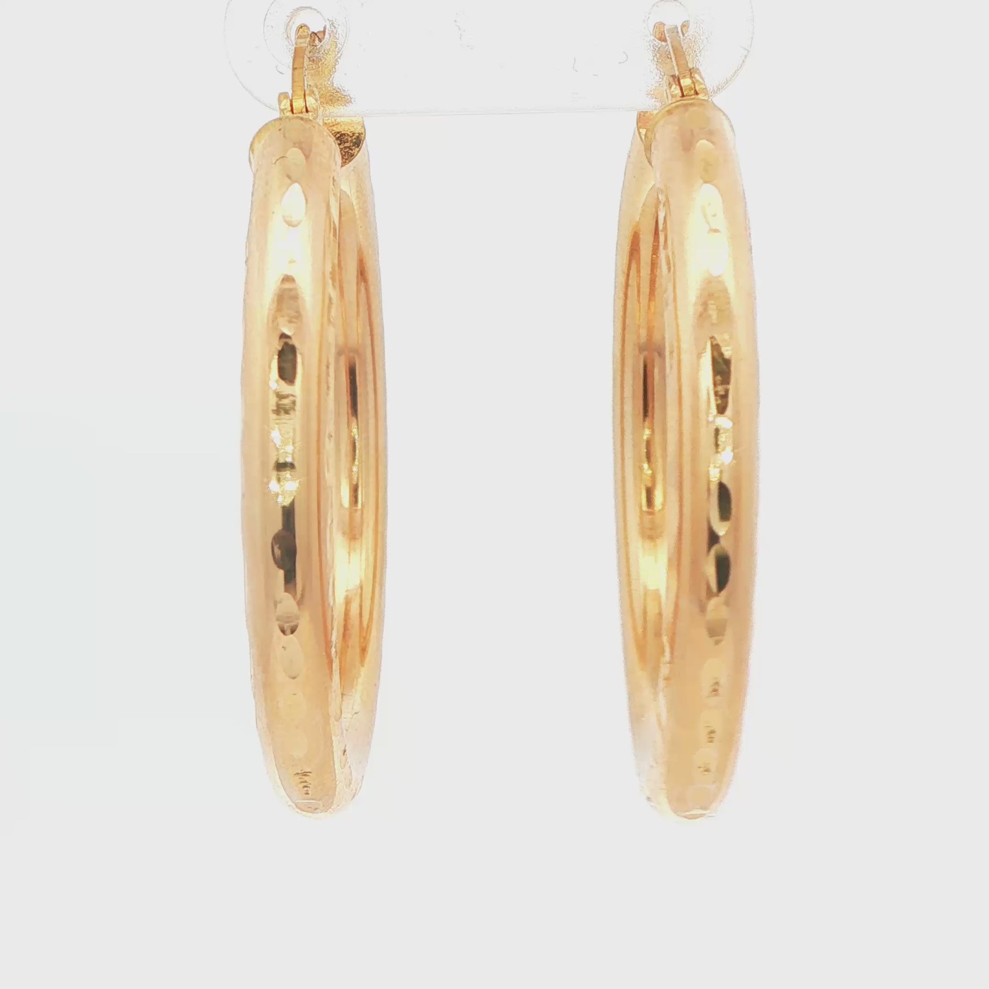 Chunky Diamond-Cut Hoop Earrings