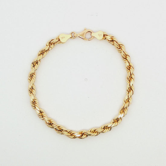 14K YG MENS ROPE BRAC AT 8INCHES 5.3G