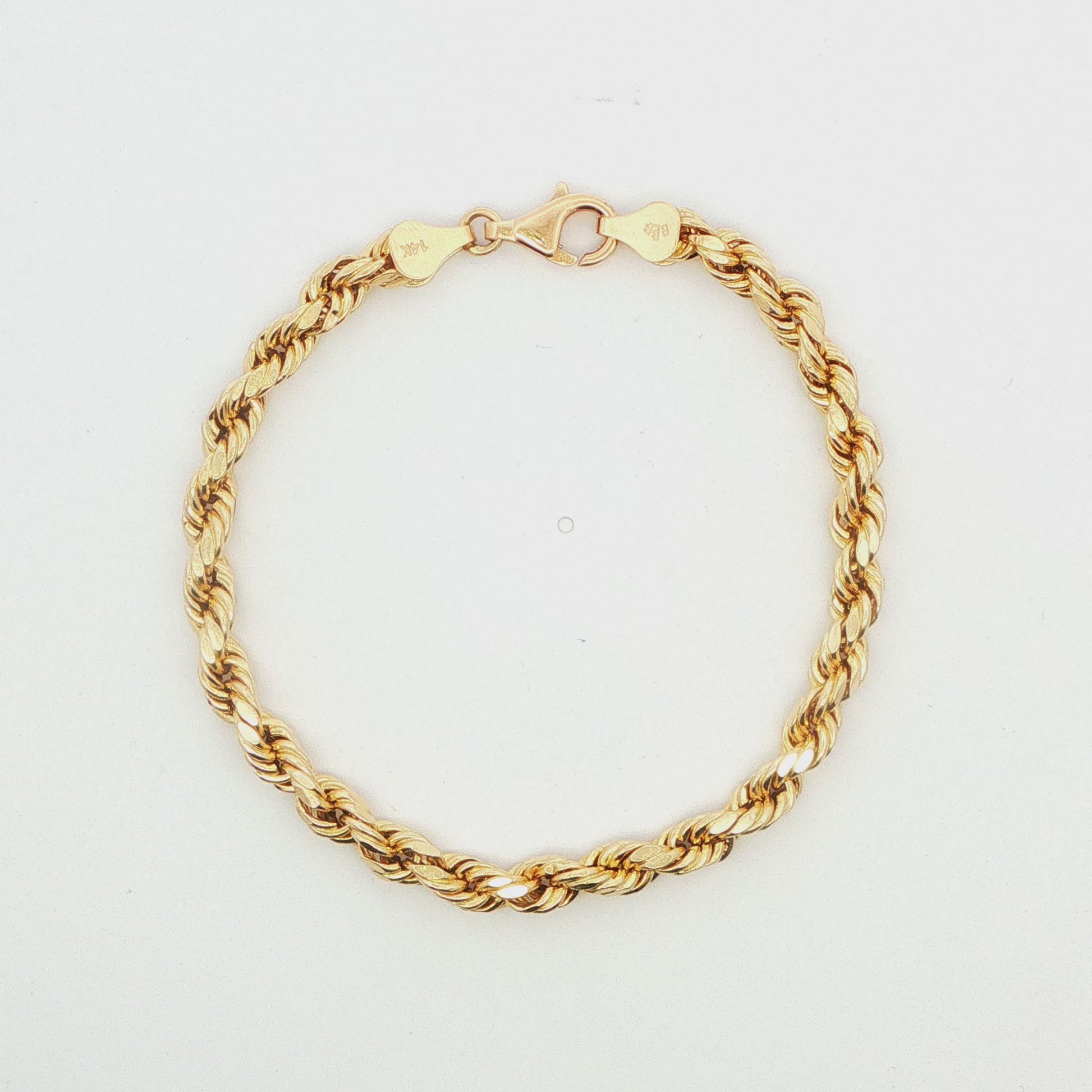 14K YG MENS ROPE BRAC AT 8INCHES 5.3G