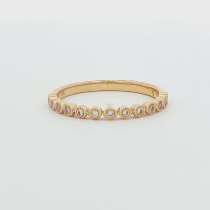 14K YG MILLG BAND .11CTTW 2