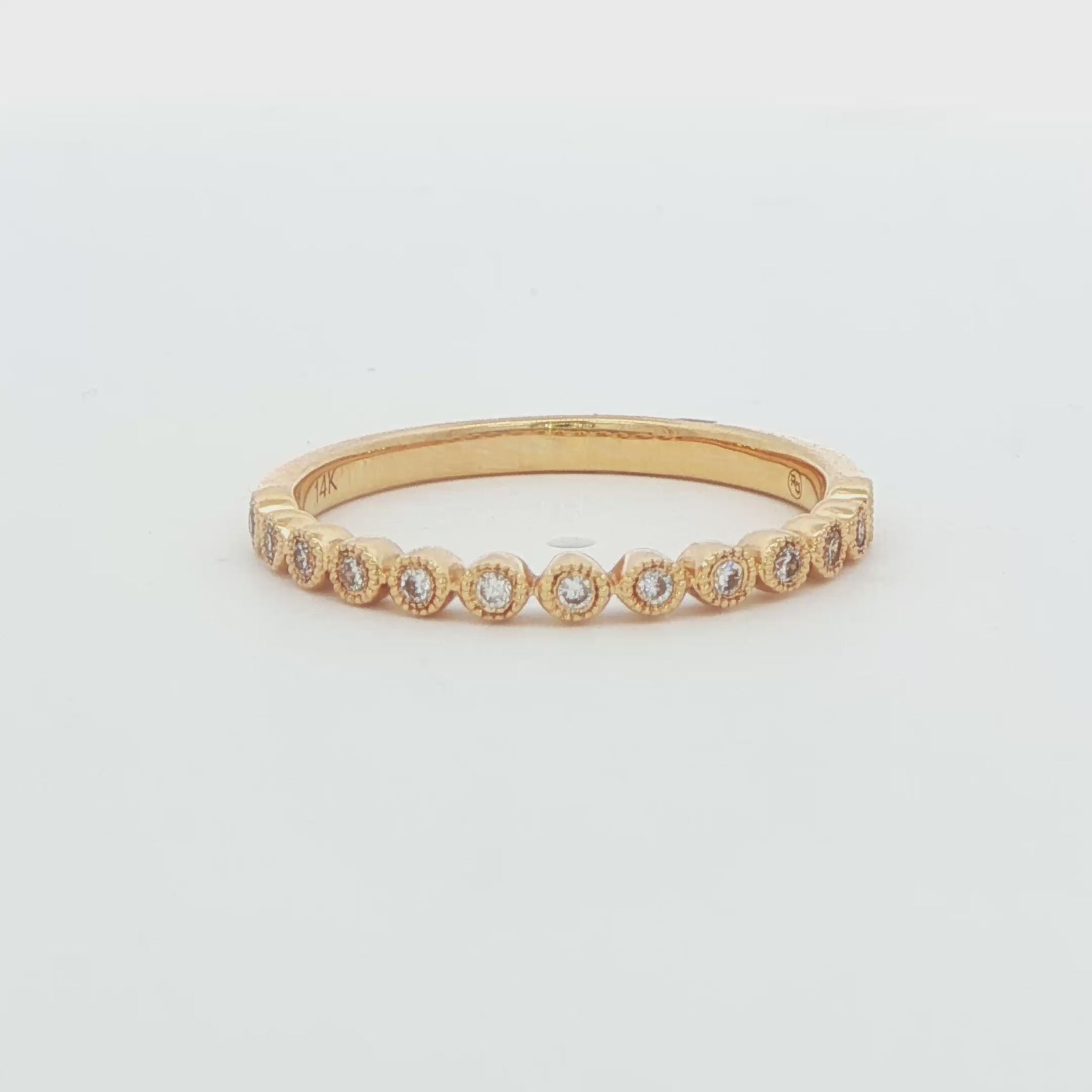 14K YG MILLG BAND .11CTTW 2
